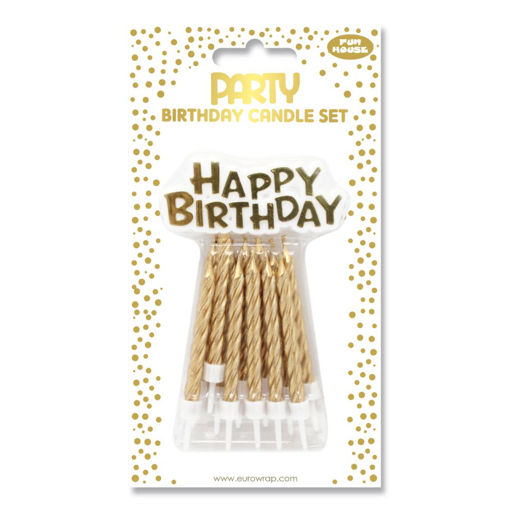 Picture of BIRTHDAY CANDLE SET METALLIC GOLD